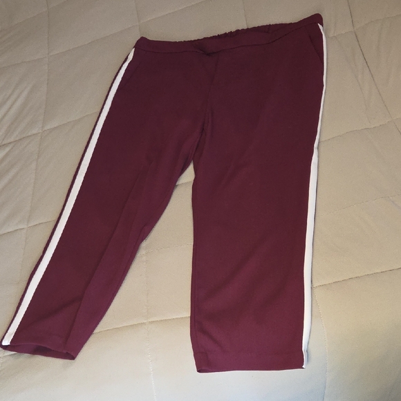Old Navy Maroon Side-Stripe Trouser Pants - Picture 2 of 5